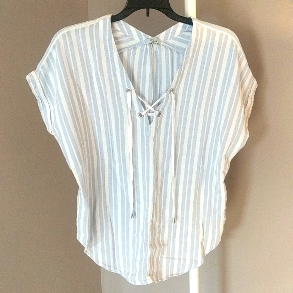 Rails Jeri Holland Stripe Linen Blend Top - image 1